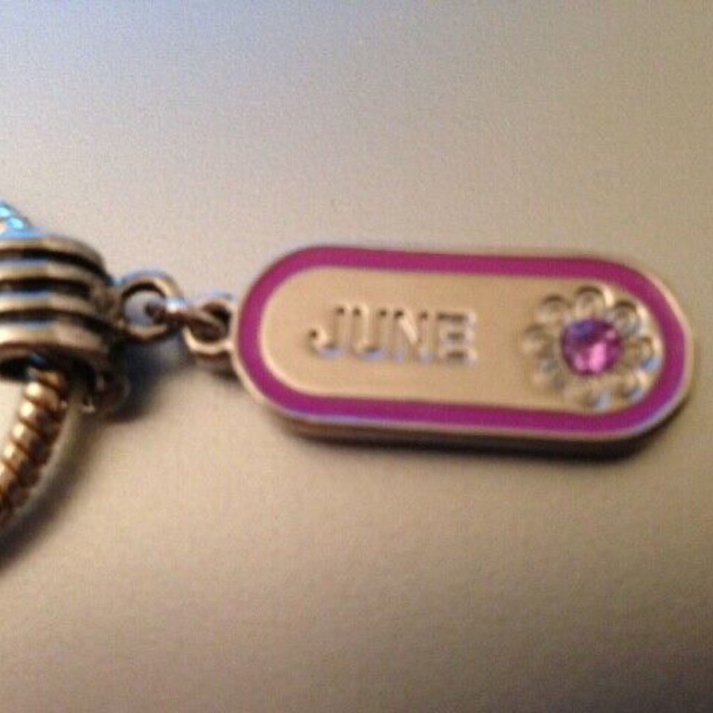 “June Birthday” Dangling Charm Bead For European Style Charm Bracelets
